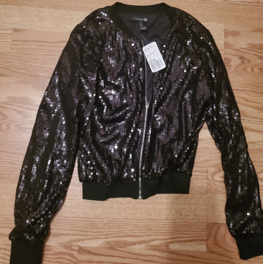 Forever 21 Black Sequin Jacket